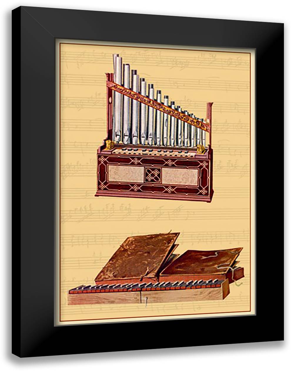 Portable Organ and Bible Regal 16x22 Black Modern Wood Framed Art Print Poster by Thomas, Theodore