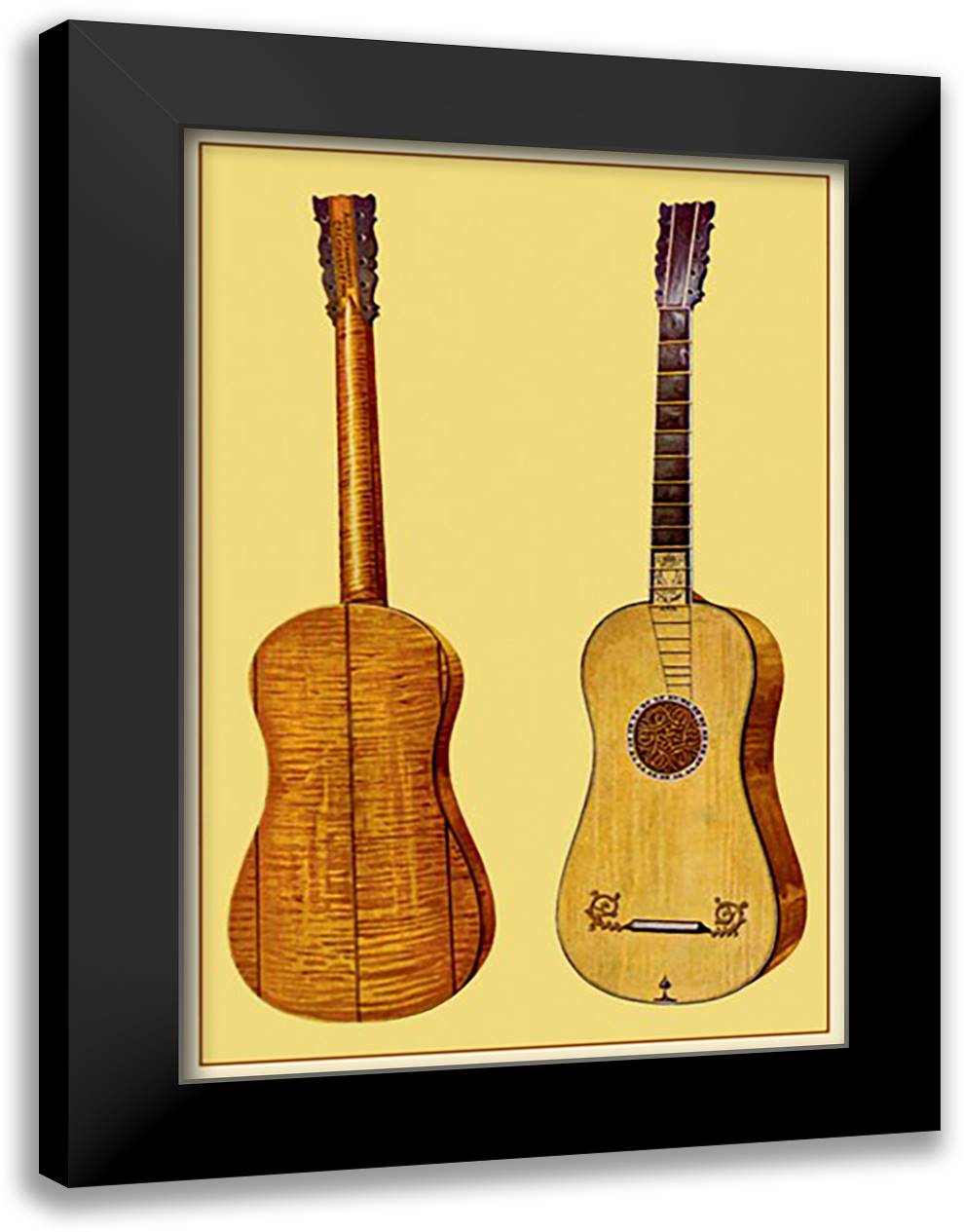 Guitar by Antonius Stradivarius 16x22 Black Modern Wood Framed Art Print Poster by Thomas, Theodore