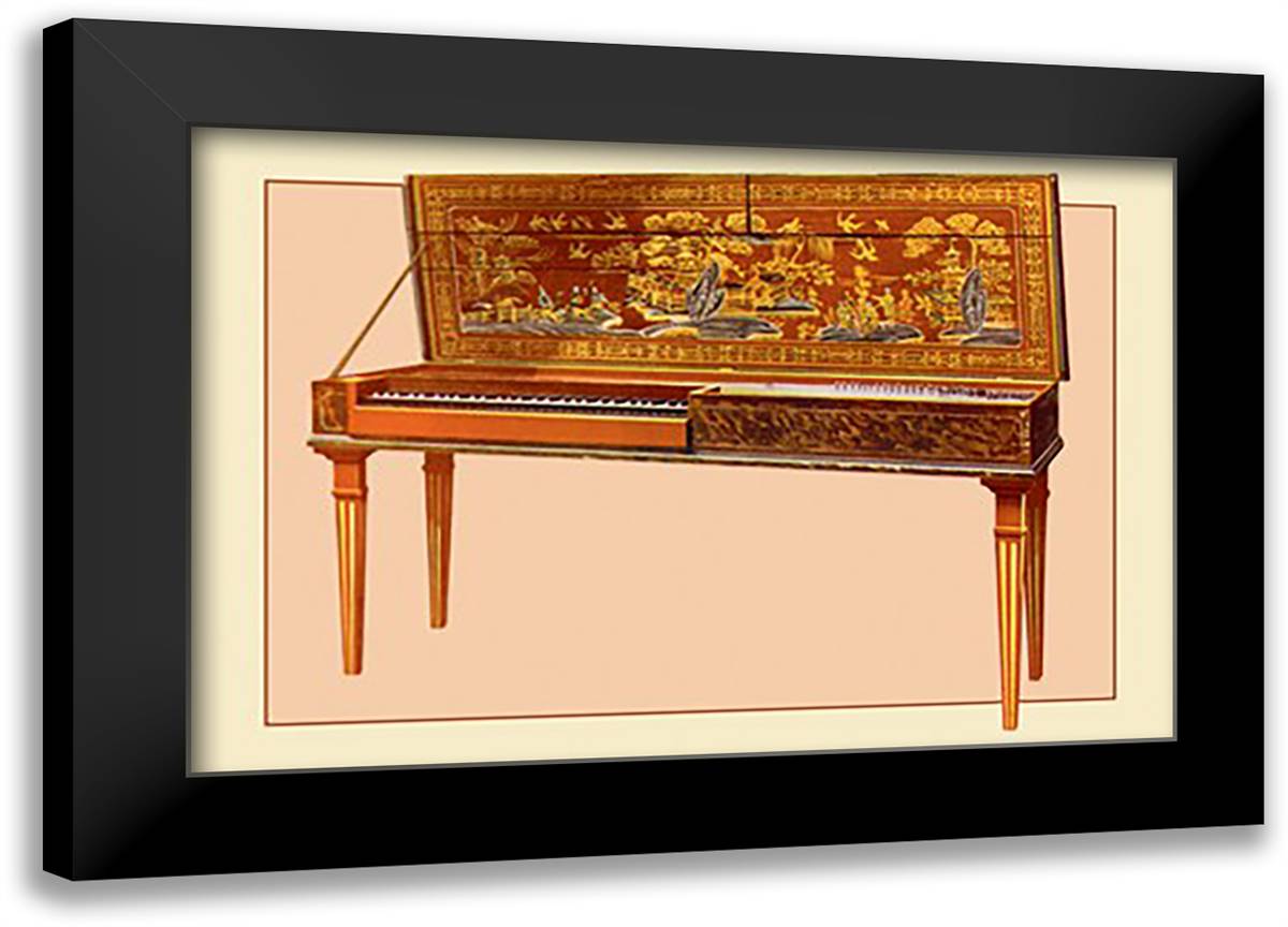 Clavichord 22x16 Black Modern Wood Framed Art Print Poster by Thomas, Theodore