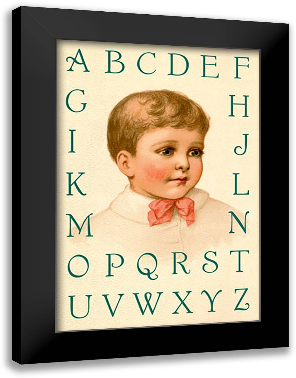 Big Boy's Alphabet 16x22 Black Modern Wood Framed Art Print Poster by Waugh, Ida