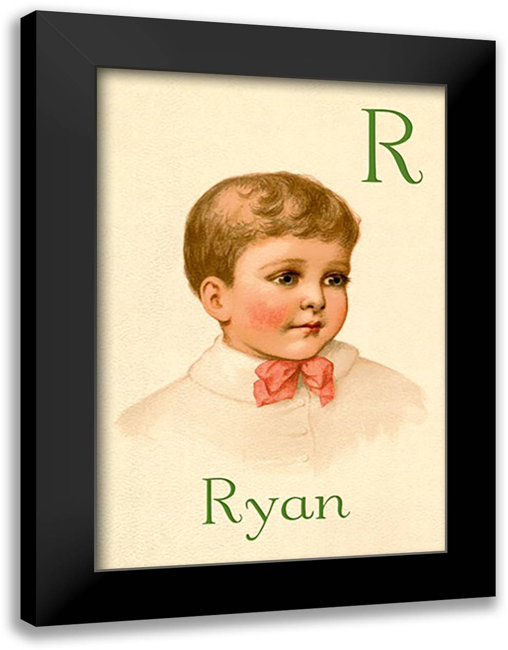 R for Ryan 16x22 Black Modern Wood Framed Art Print Poster by Waugh, Ida