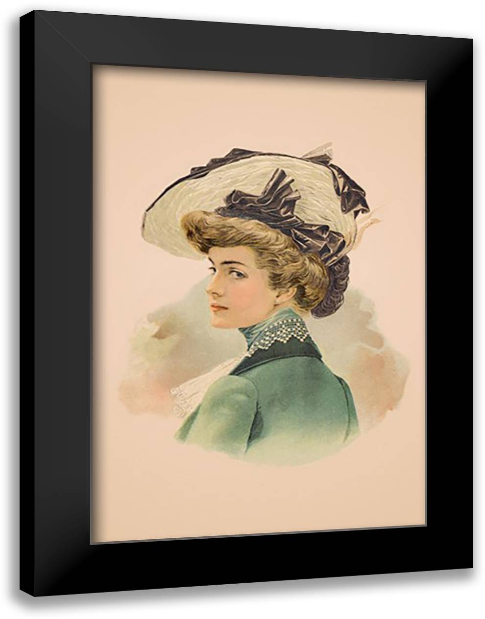 Beautiful Woman 16x22 Black Modern Wood Framed Art Print Poster