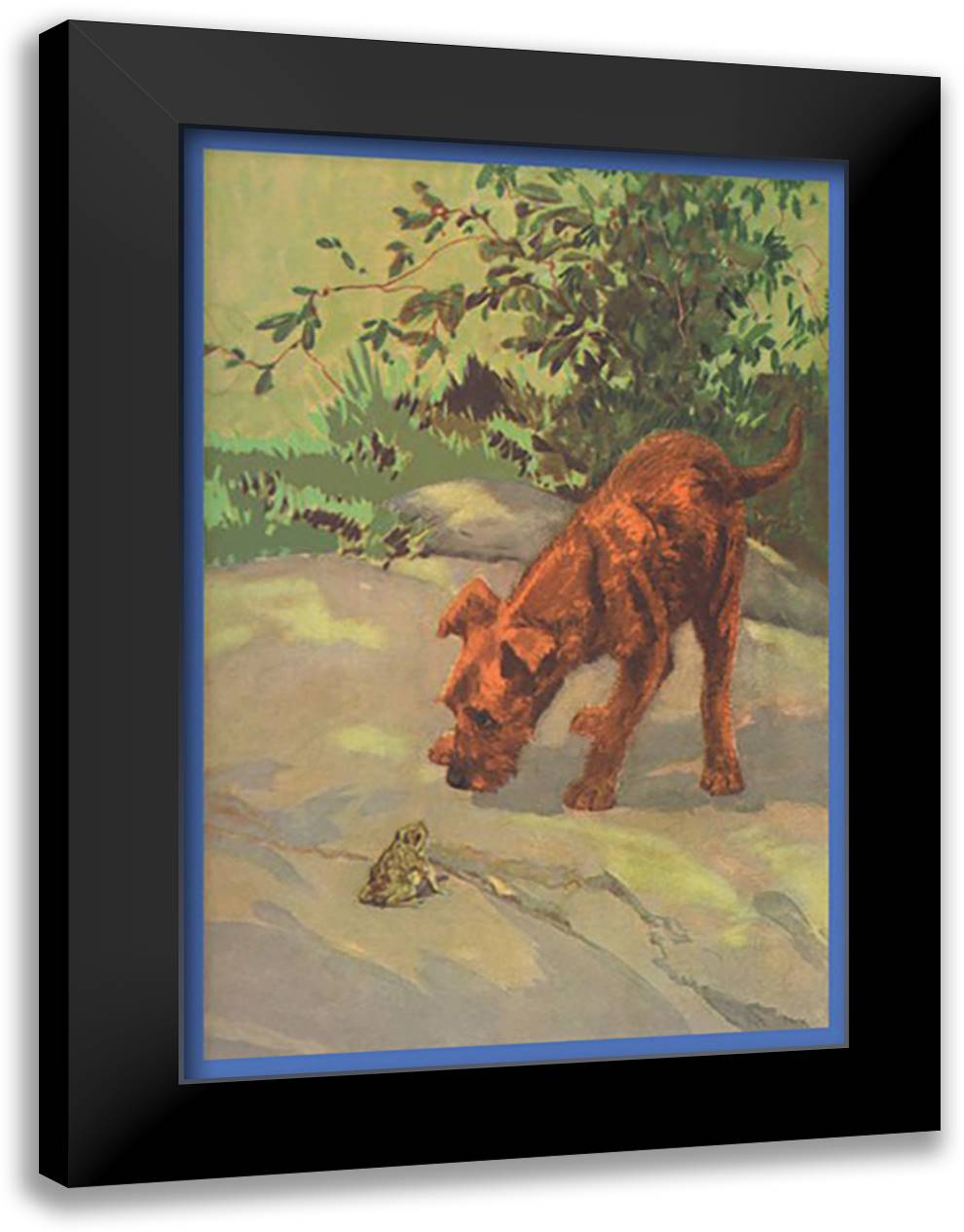 Irish Terrier Puppy 16x22 Black Modern Wood Framed Art Print Poster by Thorne, Diana