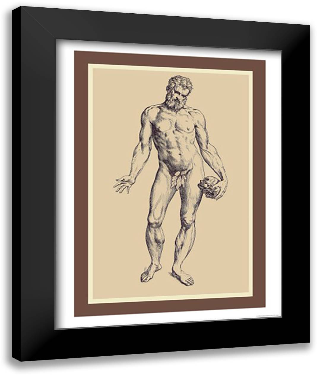 Man 16x22 Black Modern Wood Framed Art Print Poster by Vesalius, Andreas