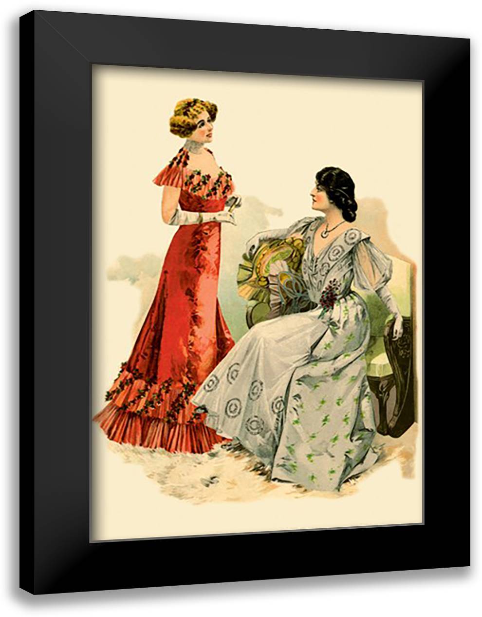 Ivy Dress 16x22 Black Modern Wood Framed Art Print Poster