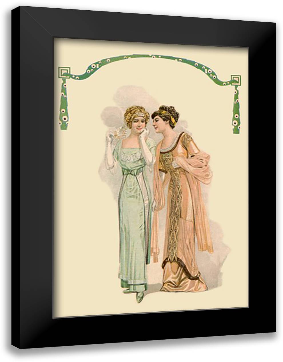 Gossiping at the Party 16x22 Black Modern Wood Framed Art Print Poster