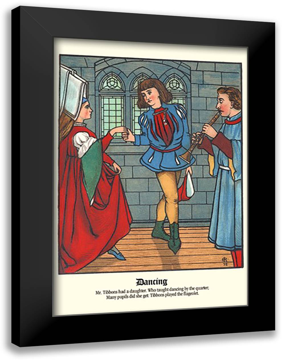 Dancing 16x22 Black Modern Wood Framed Art Print Poster by Rogers, J.E.