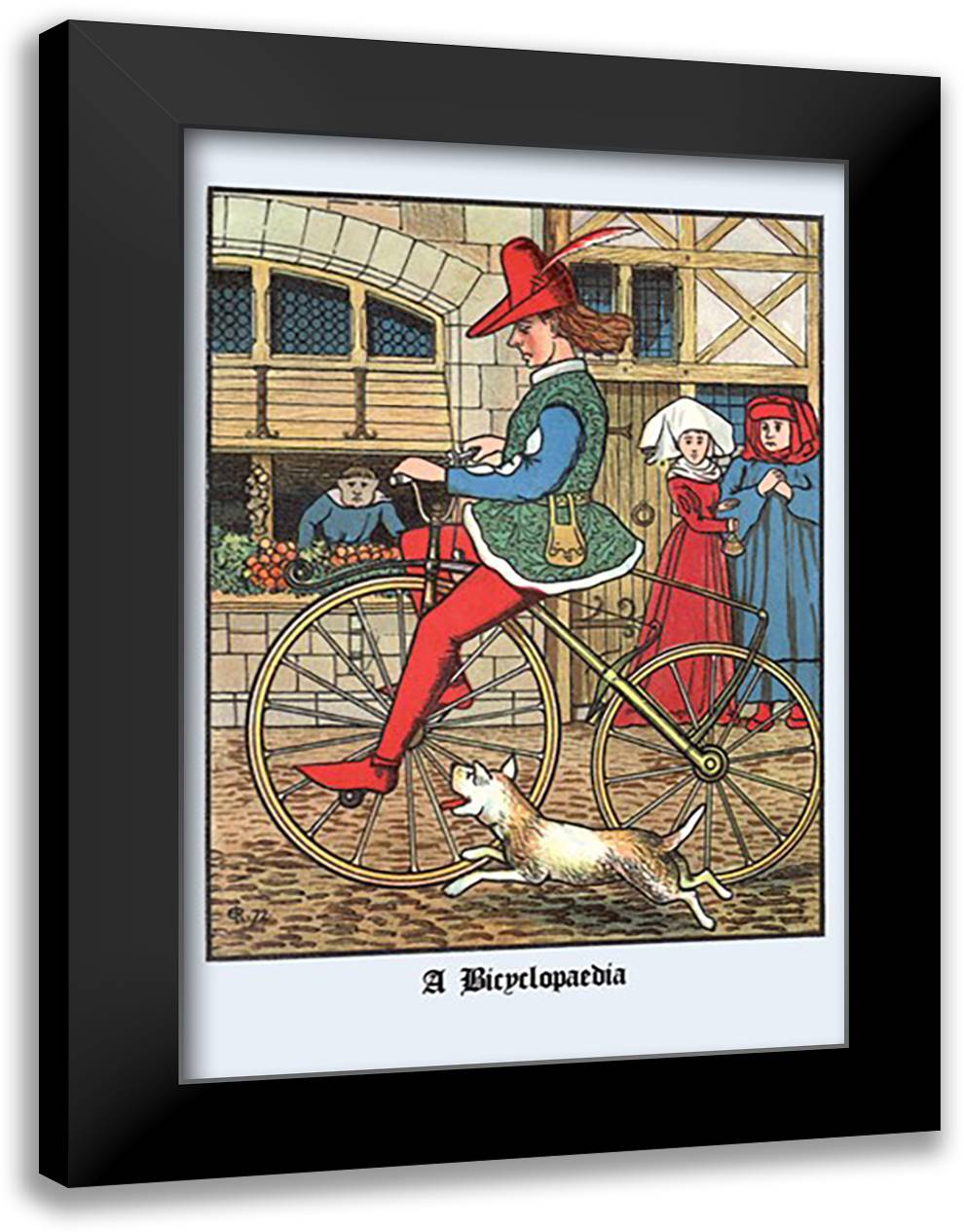 Bicyclopaedia 16x22 Black Modern Wood Framed Art Print Poster by Rogers, J.E.