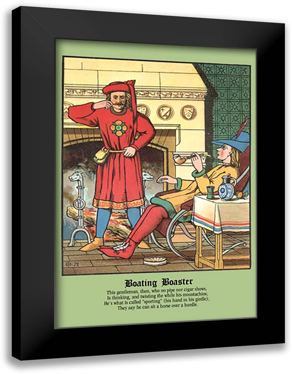 Beating Boaster 16x22 Black Modern Wood Framed Art Print Poster by Rogers, J.E.