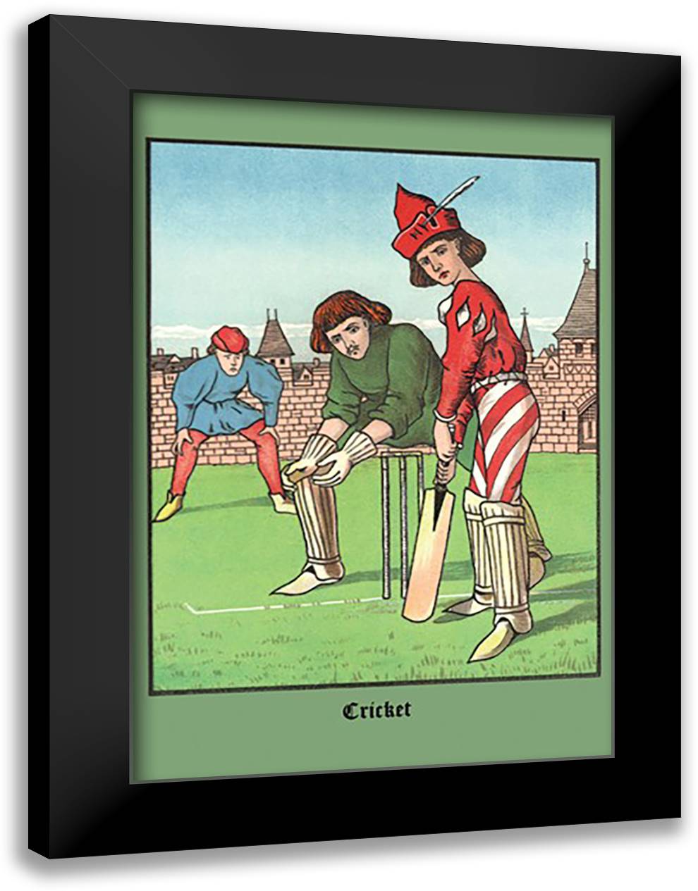 Cricket 16x22 Black Modern Wood Framed Art Print Poster by Rogers, J.E.