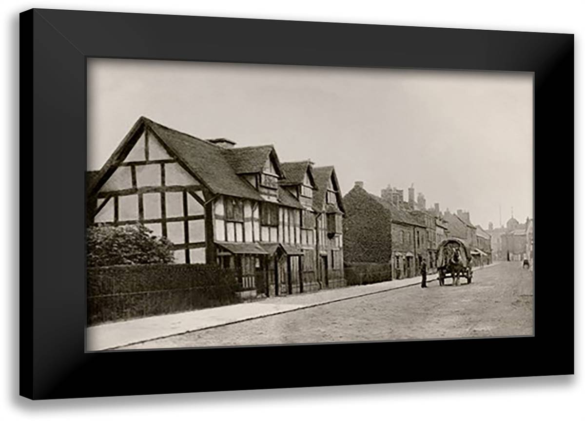 Here Shakespeare Was Born 22x16 Black Modern Wood Framed Art Print Poster by Williams, James Leon