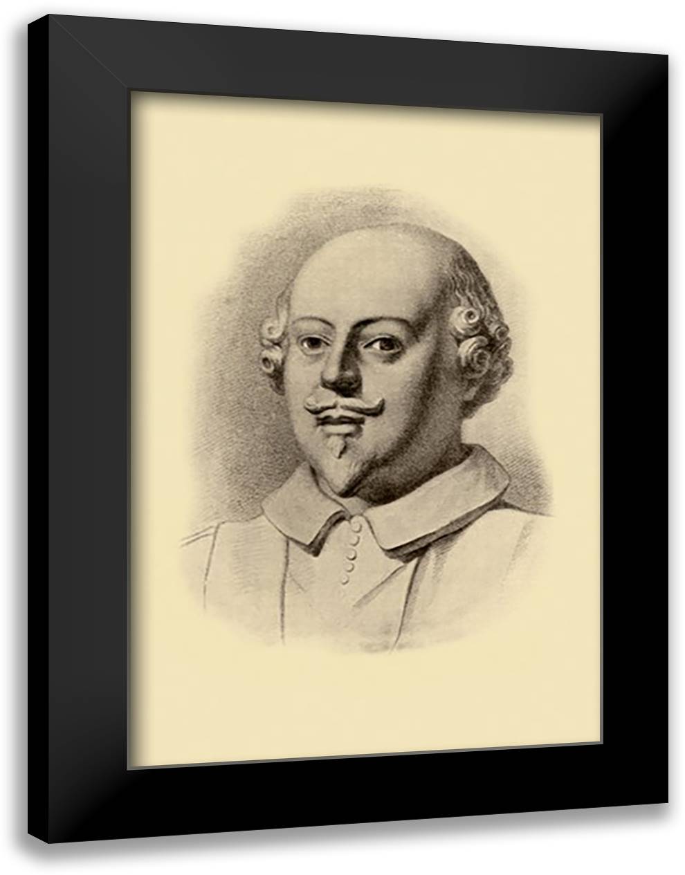 Shakespeare 16x22 Black Modern Wood Framed Art Print Poster by Boaden, John