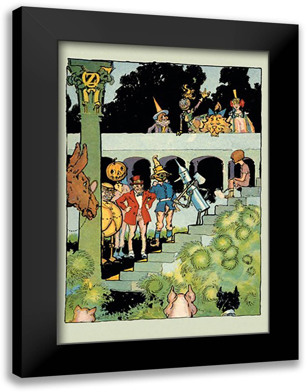 Princess Ozma's Court 16x22 Black Modern Wood Framed Art Print Poster by Neill, John R.