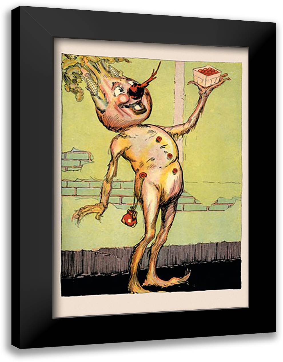 Vegetable Man 16x22 Black Modern Wood Framed Art Print Poster by Neill, John R.