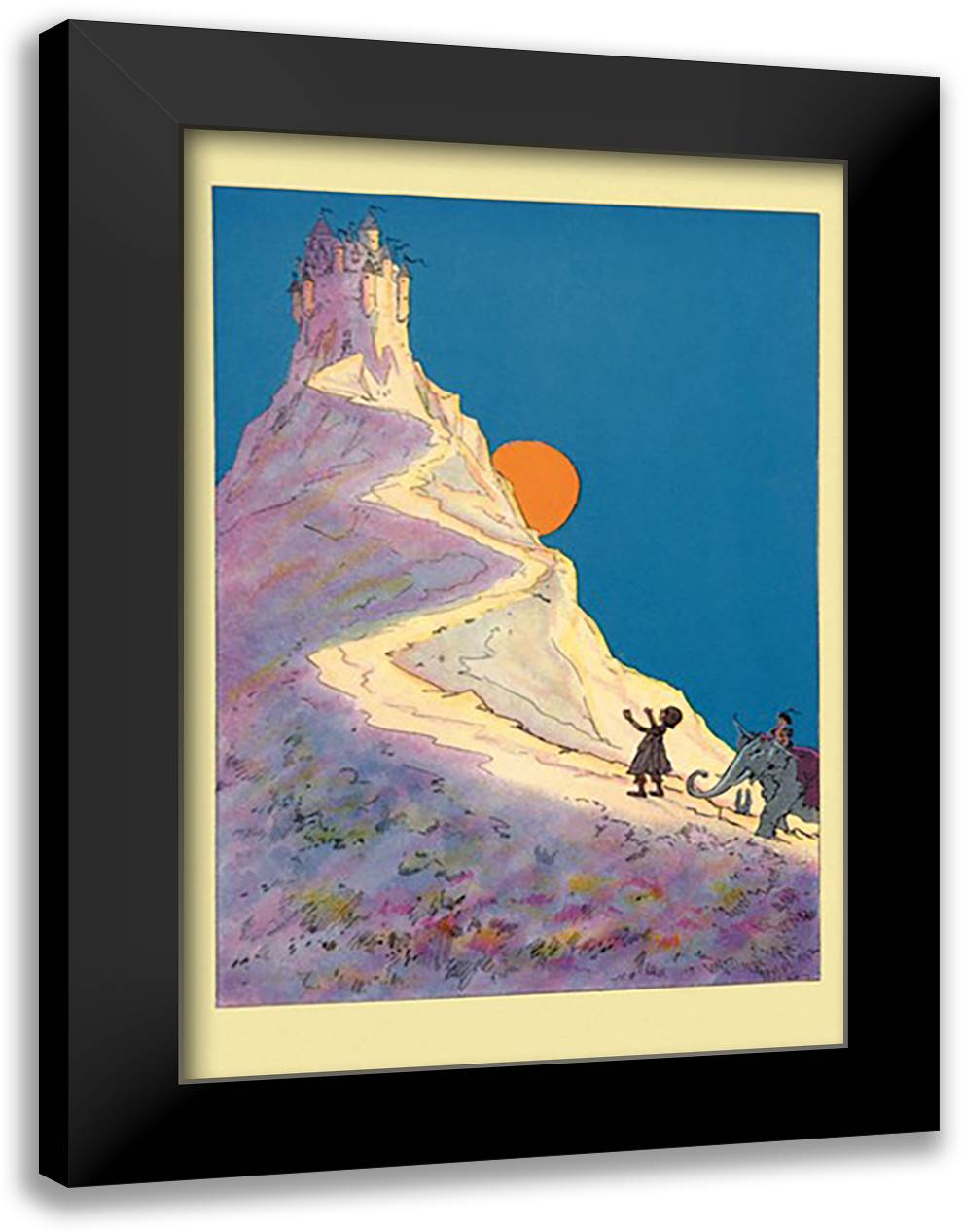 Castle on a Mountain 16x22 Black Modern Wood Framed Art Print Poster by Neill, John R.
