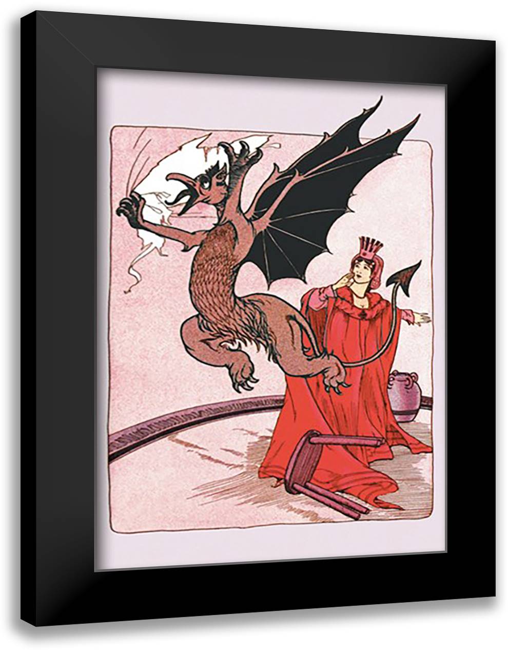 Gryphon and Ozma 16x22 Black Modern Wood Framed Art Print Poster by Neill, John R.