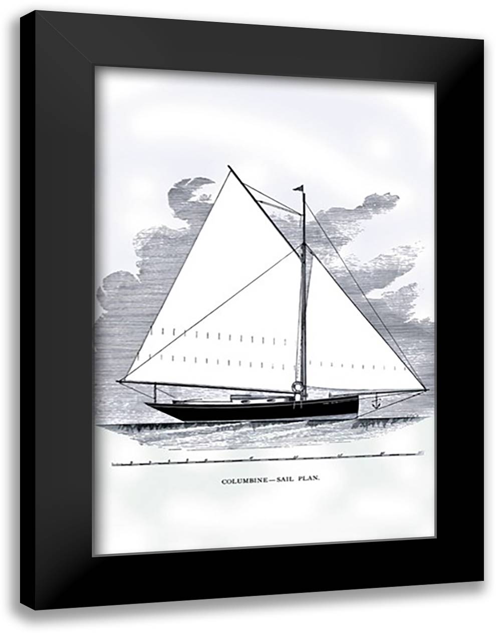 Columbine 16x22 Black Modern Wood Framed Art Print Poster by Kunhardt, Charles P.