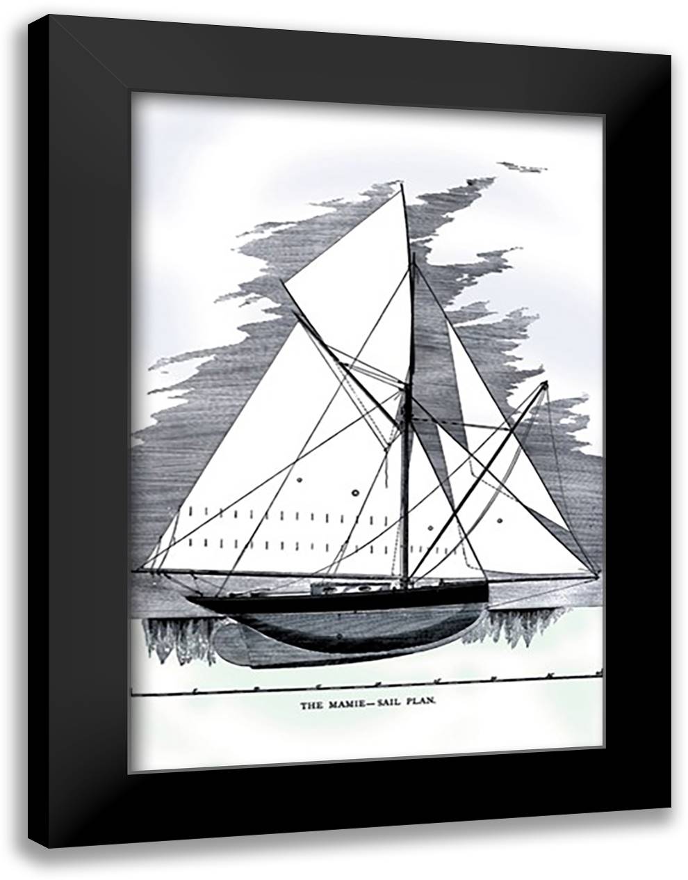 Mamie 16x22 Black Modern Wood Framed Art Print Poster by Kunhardt, Charles P.