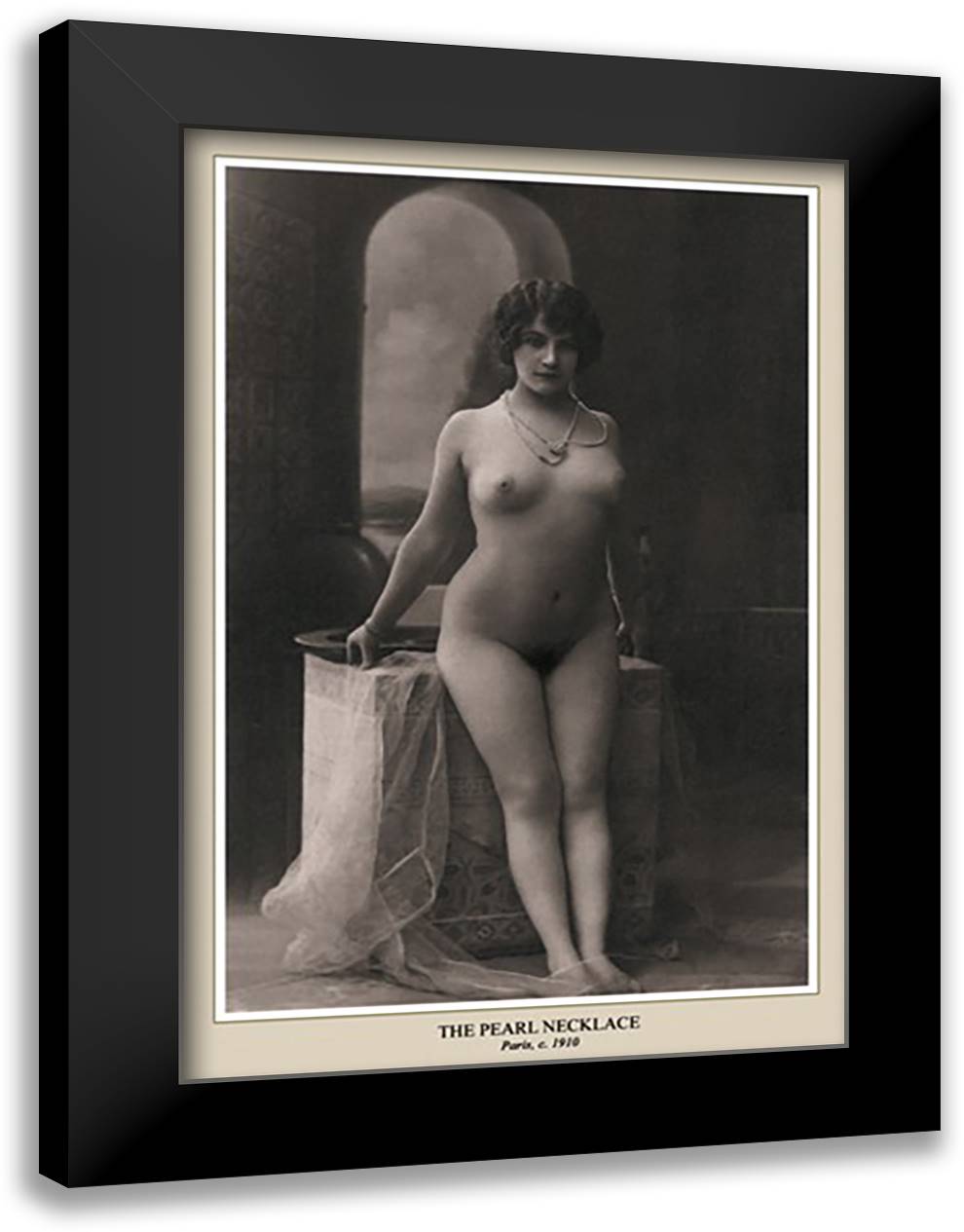 Pearl Necklace 16x22 Black Modern Wood Framed Art Print Poster