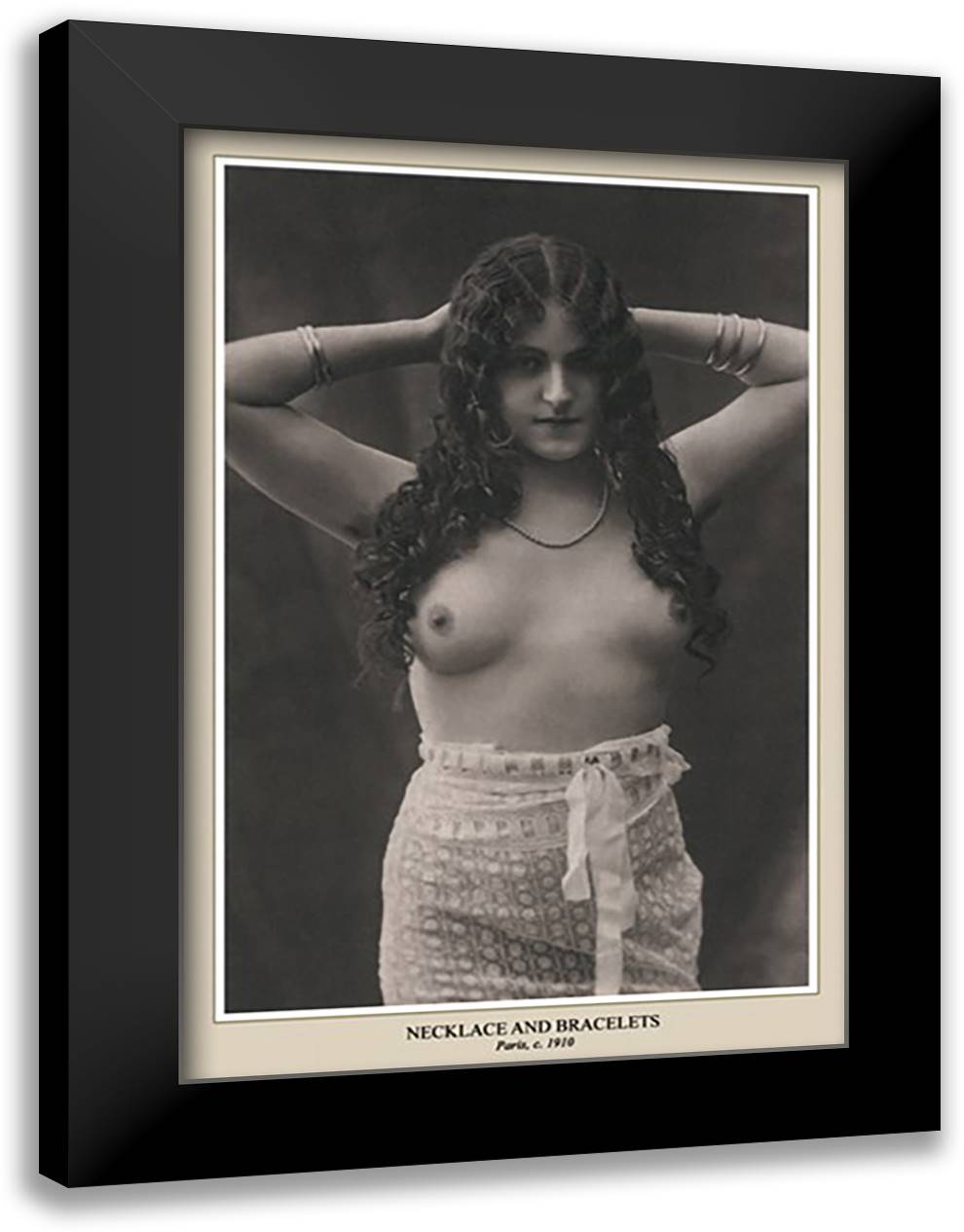 Necklace and Bracelets 16x22 Black Modern Wood Framed Art Print Poster