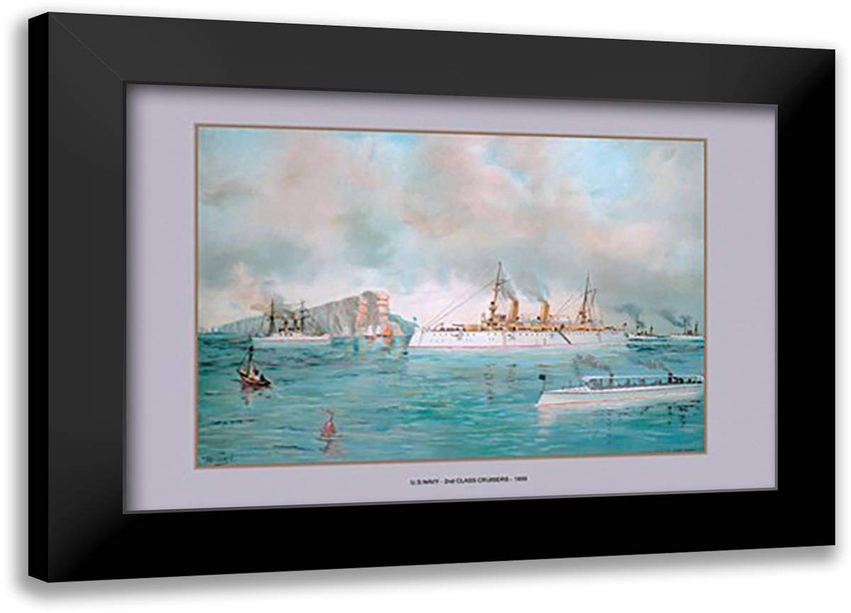 Second-Class Cruisers #1 22x16 Black Modern Wood Framed Art Print Poster by Plank, Werner