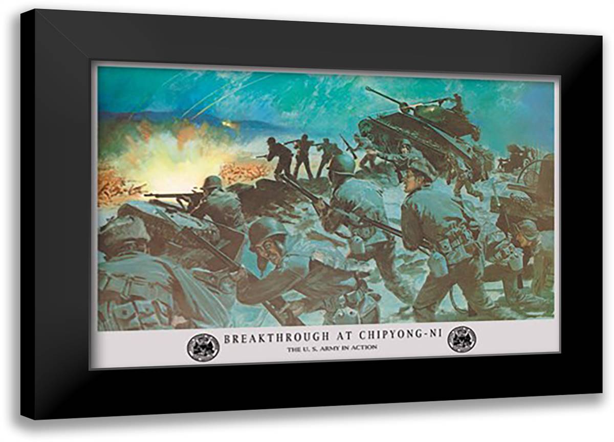 Breakthrough at Chipyong-Ni 22x16 Black Modern Wood Framed Art Print Poster by Mcbarron Jr., Charles H.