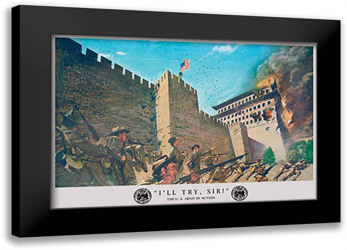 I'll Try, Sir! 22x16 Black Modern Wood Framed Art Print Poster by Mcbarron Jr., Charles H.