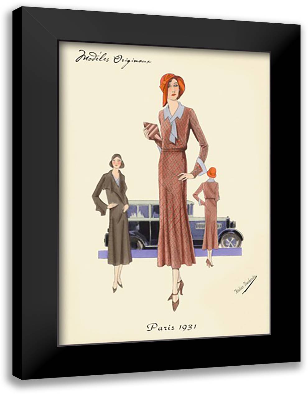 Outfit for a Day Trip 16x22 Black Modern Wood Framed Art Print Poster by Bachrvitz, Atelier
