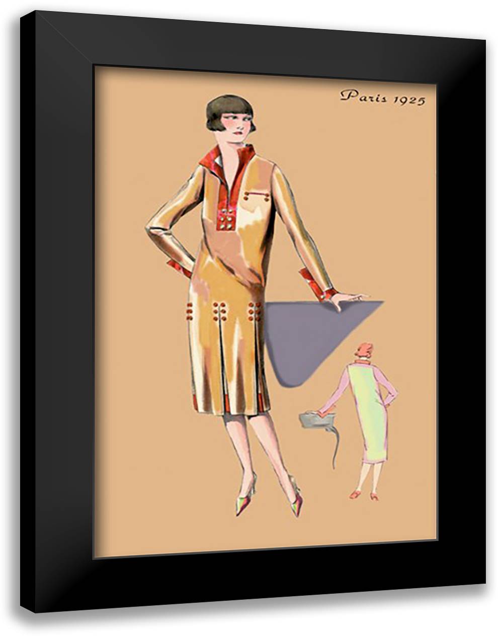 Geometry of Fashion 16x22 Black Modern Wood Framed Art Print Poster