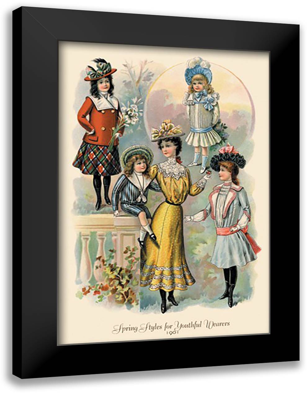 Spring Styles for Youthful Wearers 16x22 Black Modern Wood Framed Art Print Poster