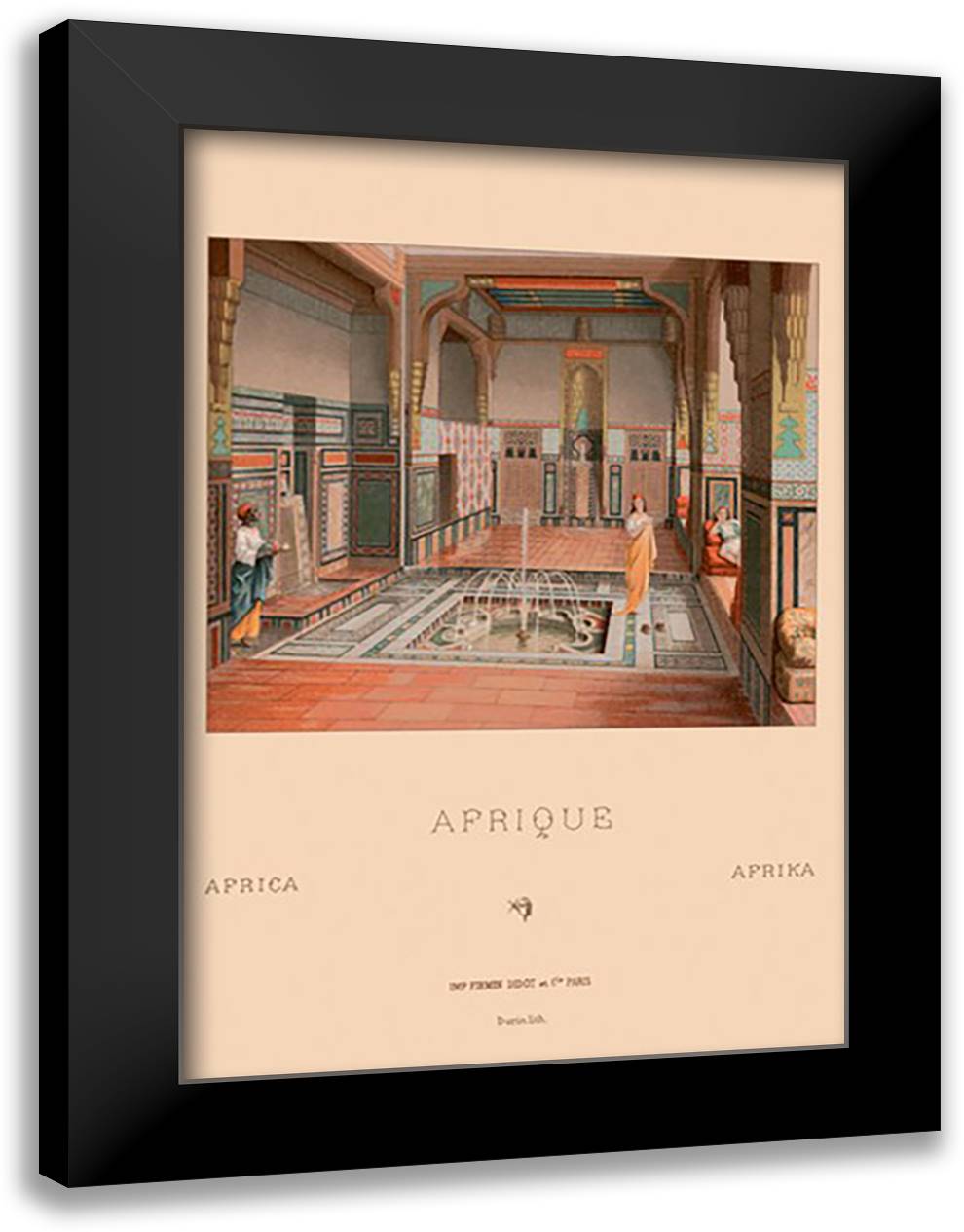 Middle Eastern Interior 16x22 Black Modern Wood Framed Art Print Poster by Racinet, Auguste