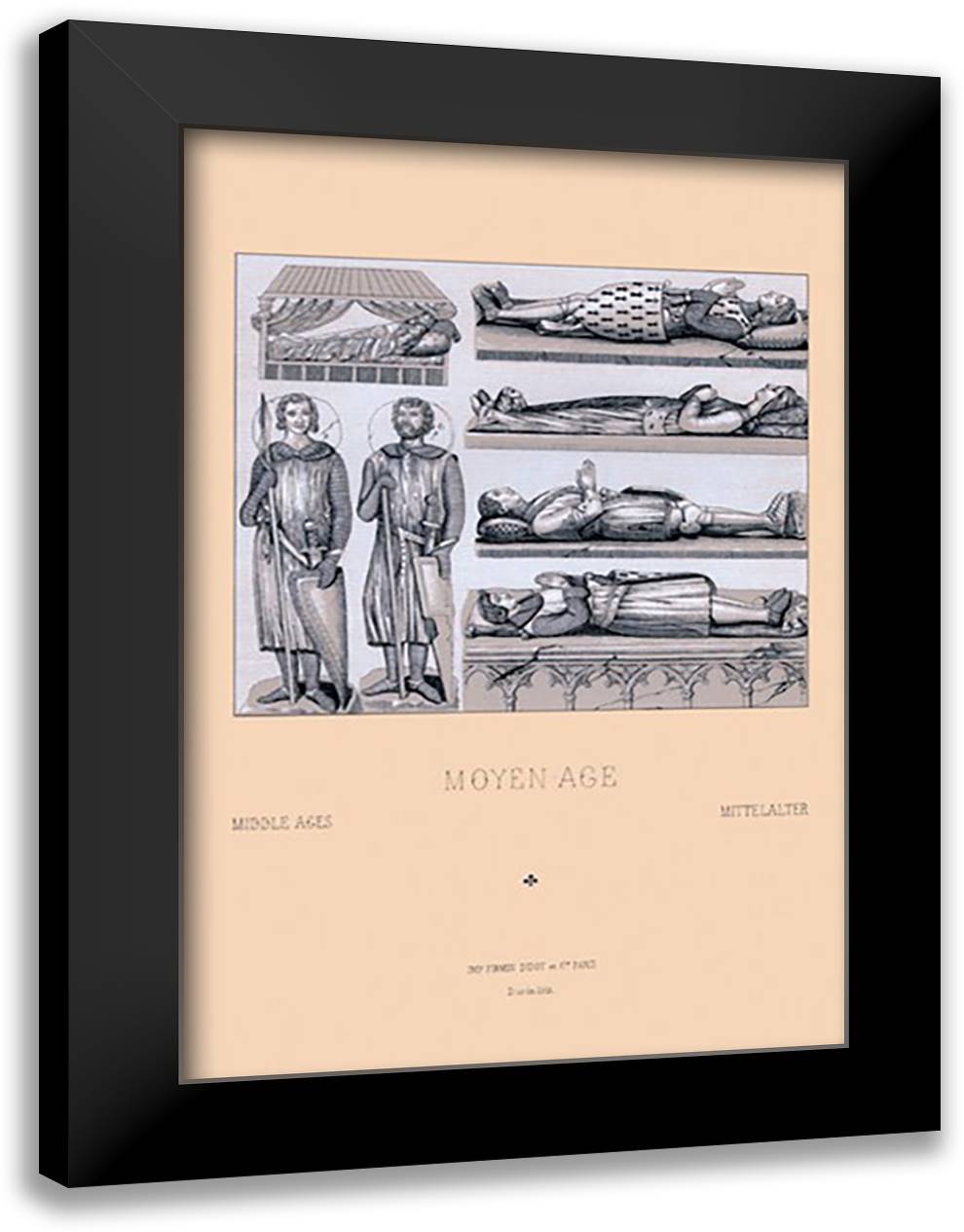 Styles of the Middle Ages 16x22 Black Modern Wood Framed Art Print Poster by Racinet, Auguste