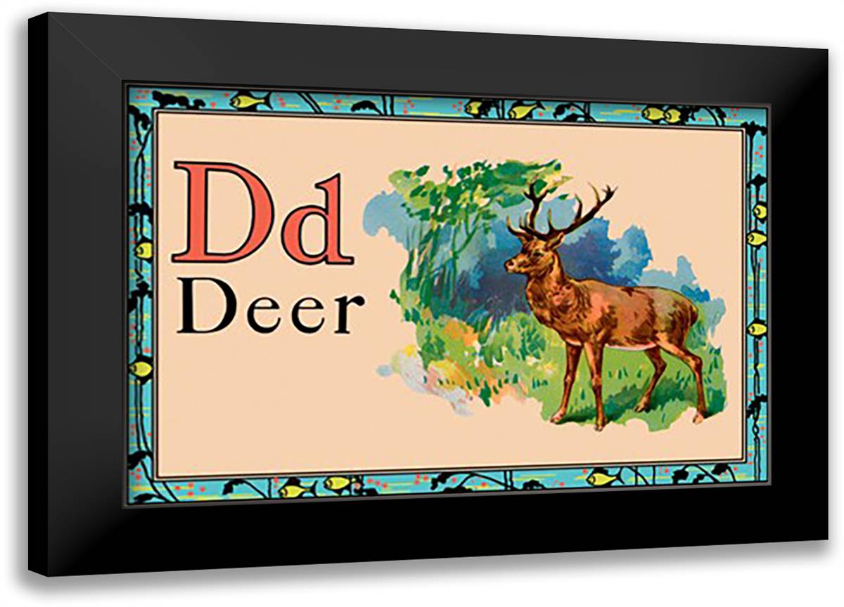 Deer 22x16 Black Modern Wood Framed Art Print Poster