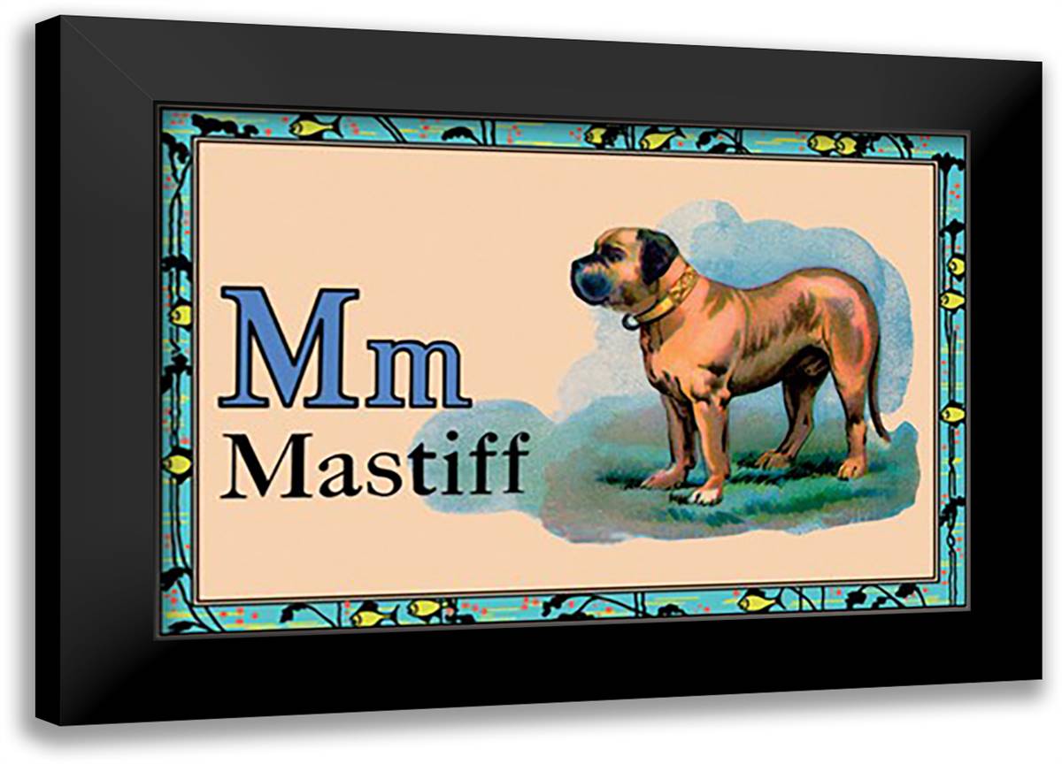 Mastiff 22x16 Black Modern Wood Framed Art Print Poster
