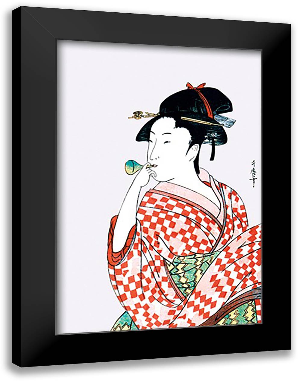 Horn-Blower 16x22 Black Modern Wood Framed Art Print Poster