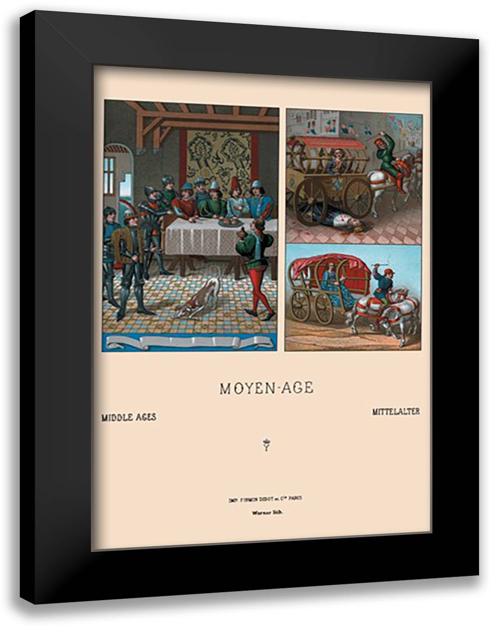 People and Places of Fifteenth Century Europe 16x22 Black Modern Wood Framed Art Print Poster by Racinet, Auguste