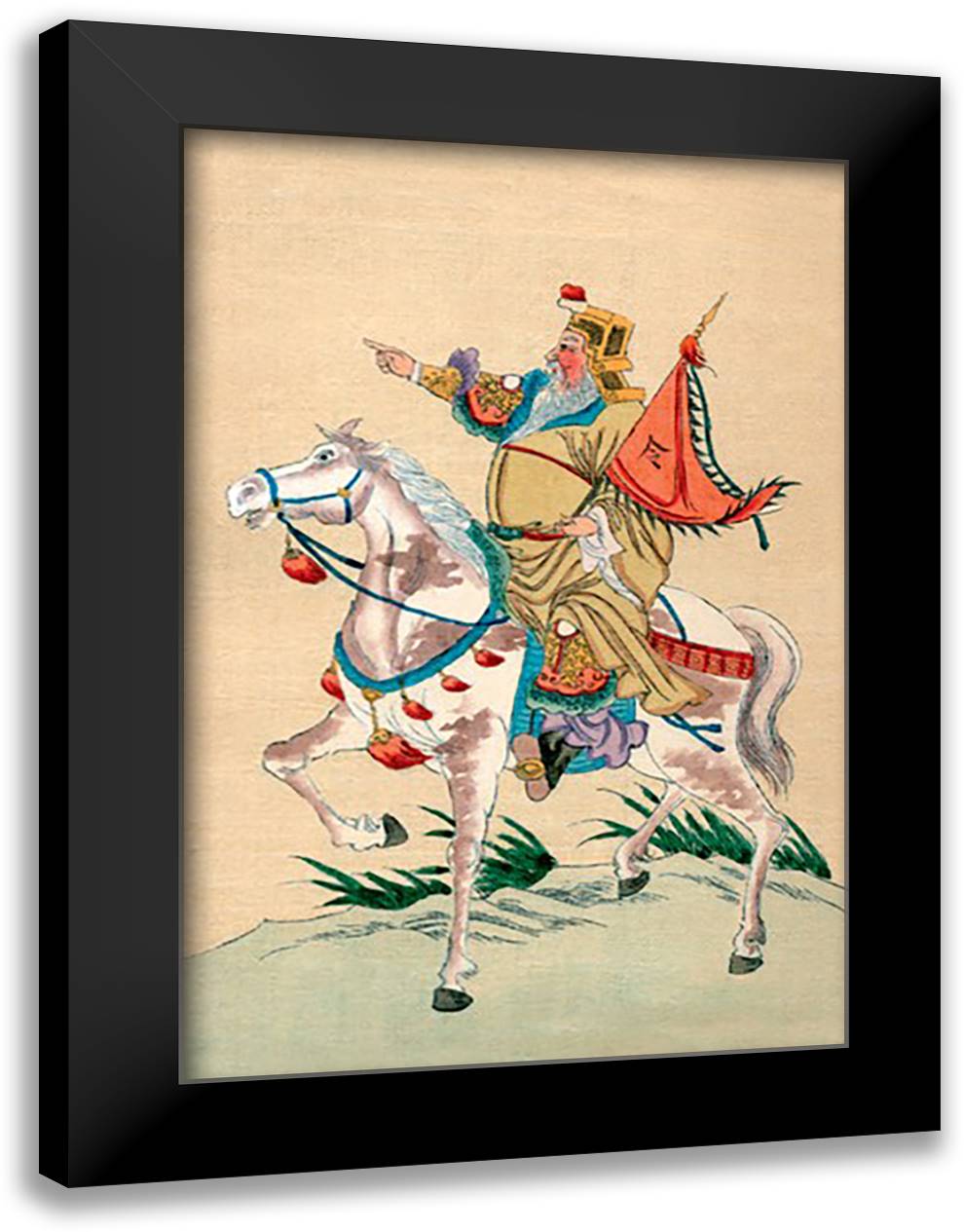 Pointing Out the Enemy 16x22 Black Modern Wood Framed Art Print Poster