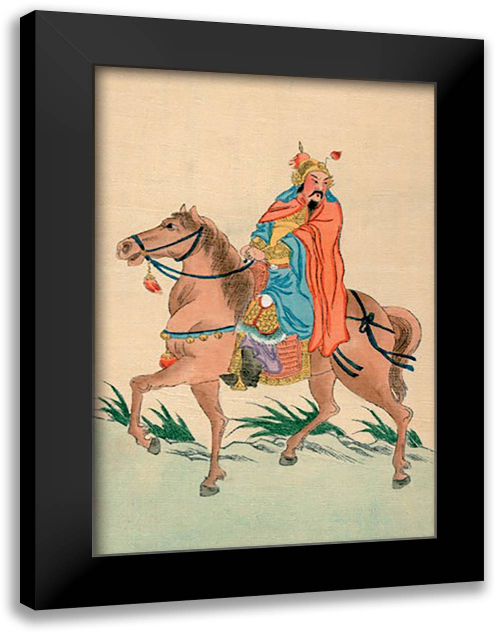 Fire in his Eyes 16x22 Black Modern Wood Framed Art Print Poster
