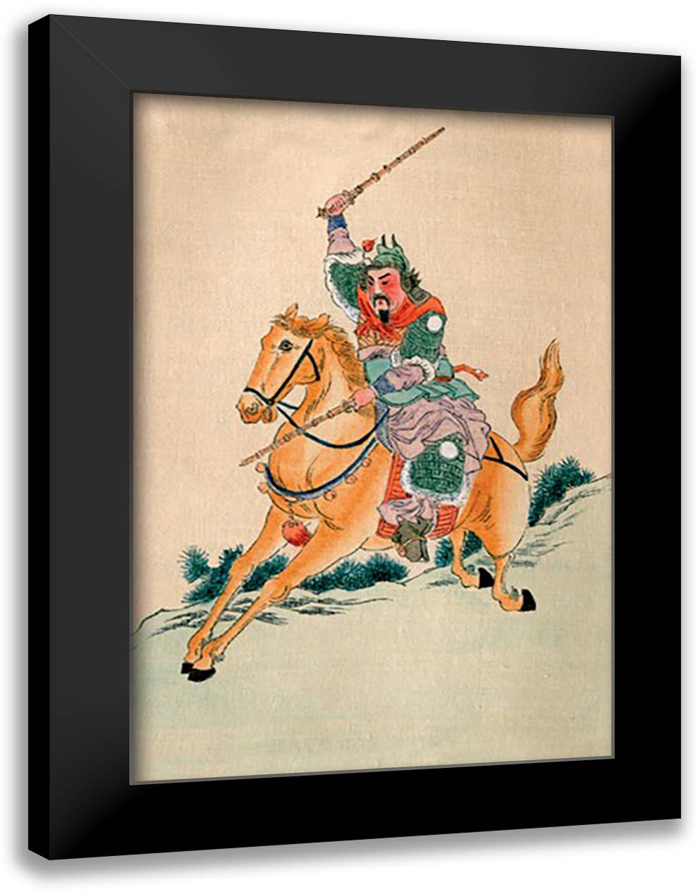 Into Battle 16x22 Black Modern Wood Framed Art Print Poster