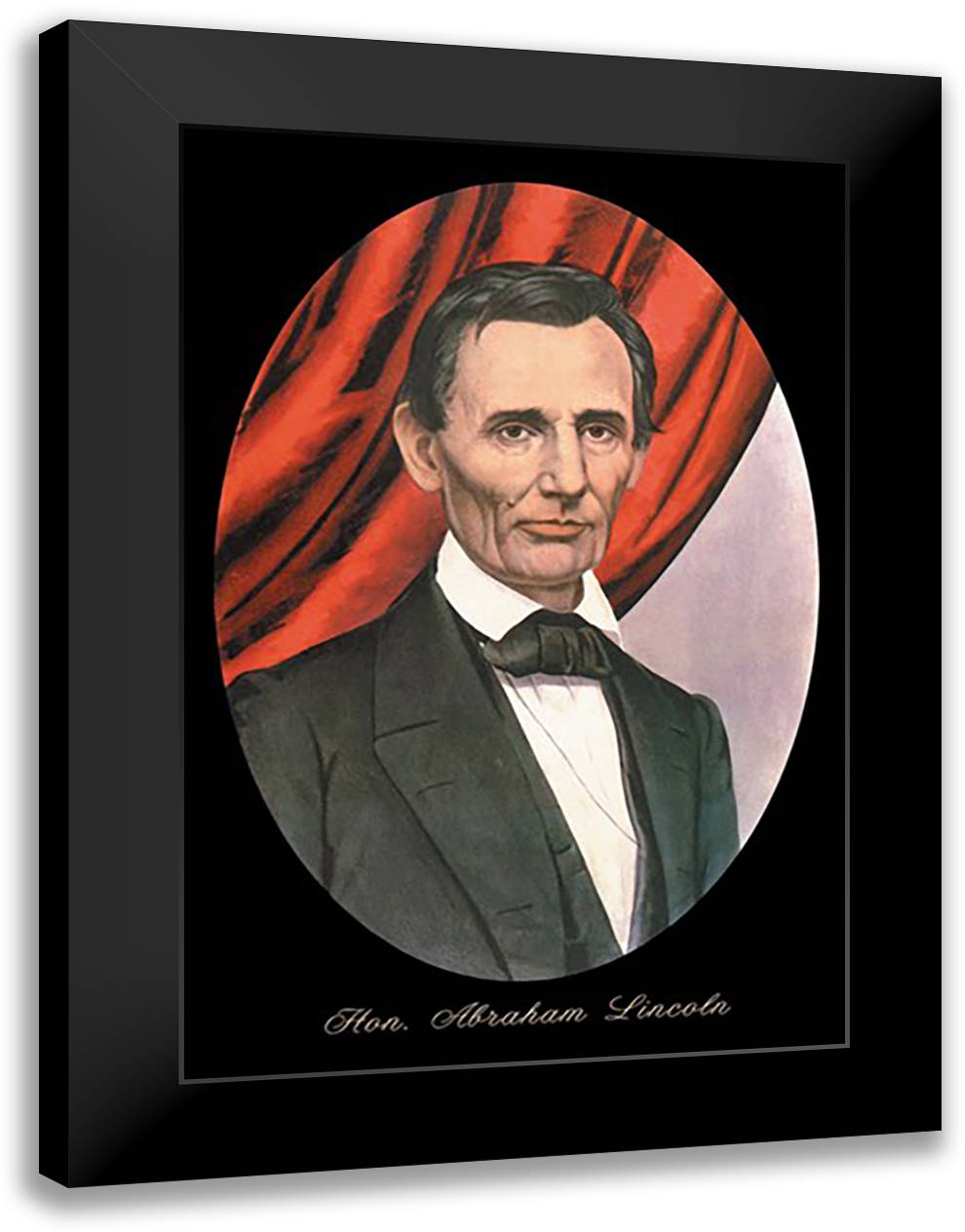 Hon. Abraham Lincoln 16x22 Black Modern Wood Framed Art Print Poster