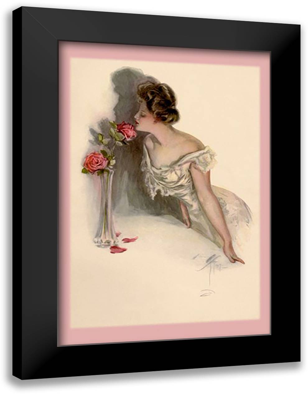 American Beauties 16x22 Black Modern Wood Framed Art Print Poster by Fisher, Helen