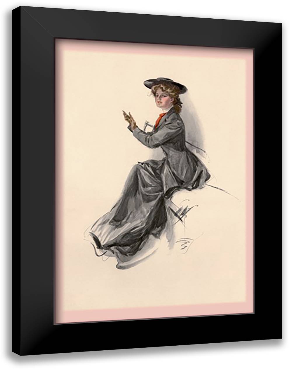 Ready for the Run 16x22 Black Modern Wood Framed Art Print Poster by Fisher, Helen