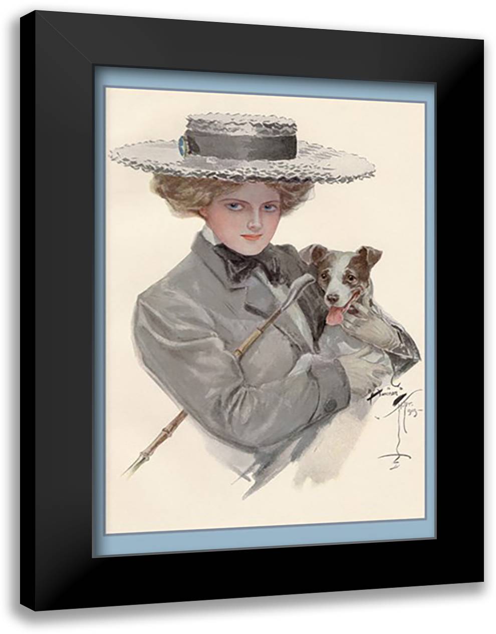 Isn't He Sweet? 16x22 Black Modern Wood Framed Art Print Poster by Fisher, Helen