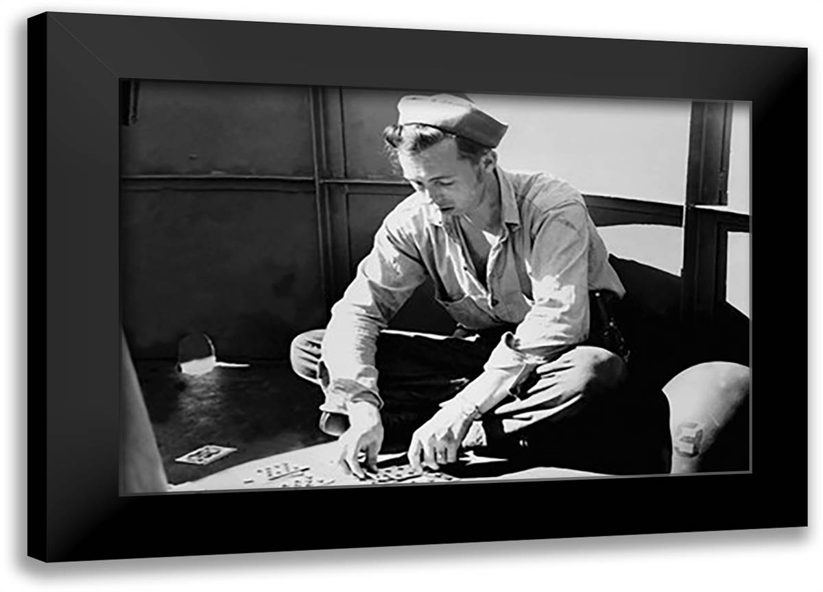 Just Before Invasion 22x16 Black Modern Wood Framed Art Print Poster
