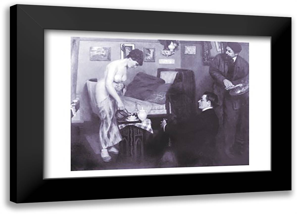 In the Studio 22x16 Black Modern Wood Framed Art Print Poster