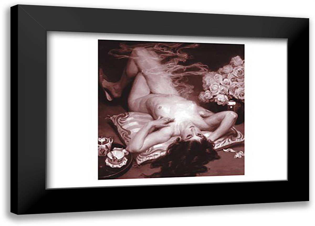 Leisure Time 22x16 Black Modern Wood Framed Art Print Poster