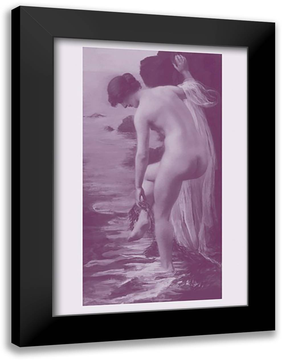 Salt Water Bath 16x22 Black Modern Wood Framed Art Print Poster by Grenouilloux, J.