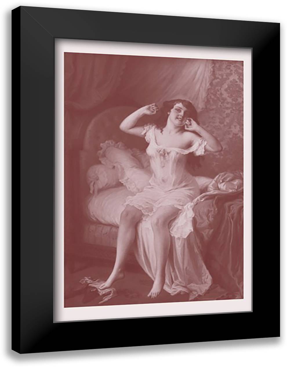 Au Lever 16x22 Black Modern Wood Framed Art Print Poster by Scalbert, J.