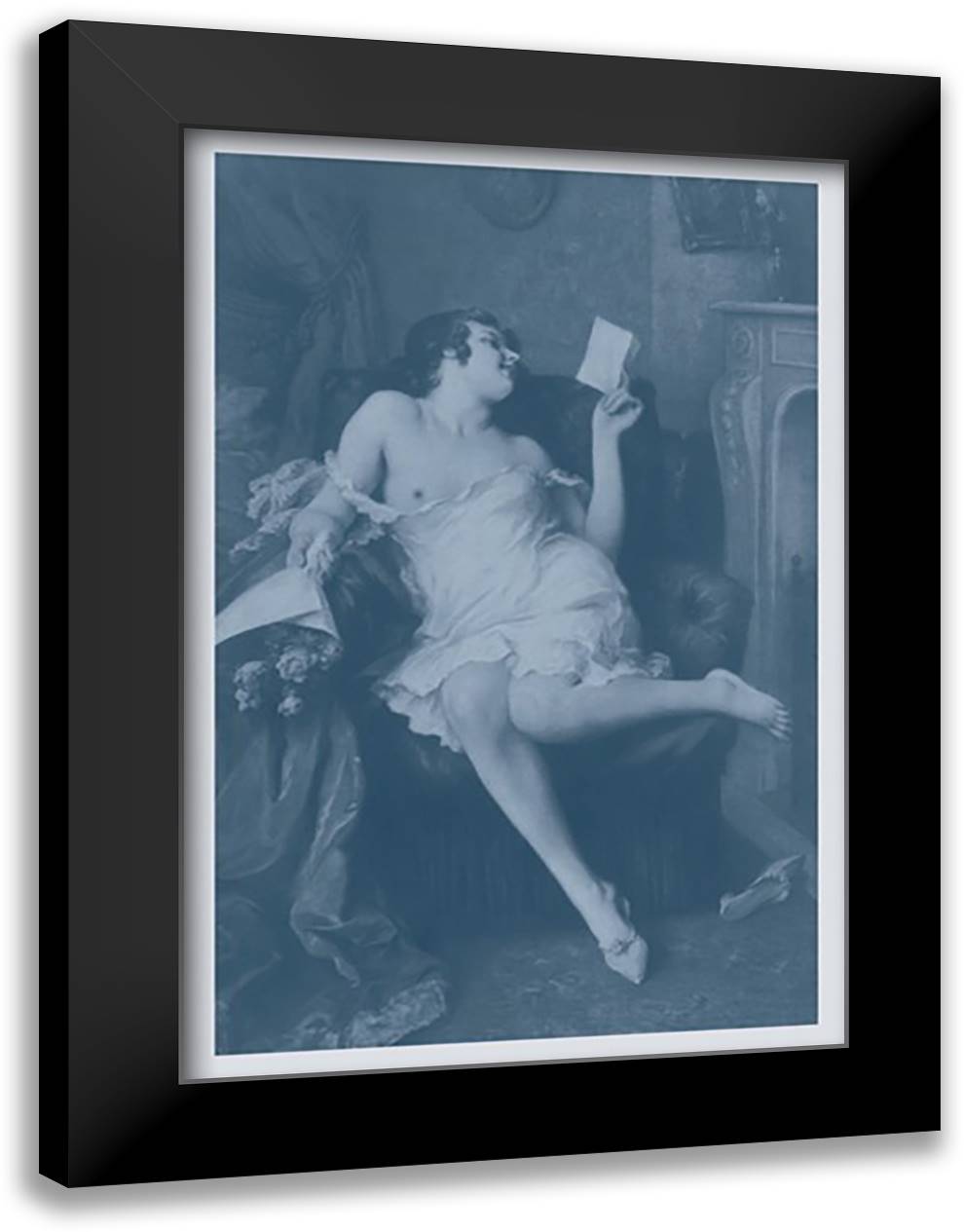 Love Letter 16x22 Black Modern Wood Framed Art Print Poster by Scalbert, J.