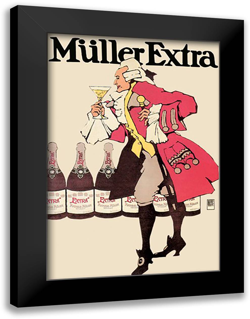 Muller Extra 16x22 Black Modern Wood Framed Art Print Poster by Erdt, Hans Rudi